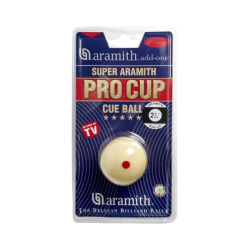 Super Aramith Spielball weiß " Pro Cup " mit roten Punkten 52,4mm